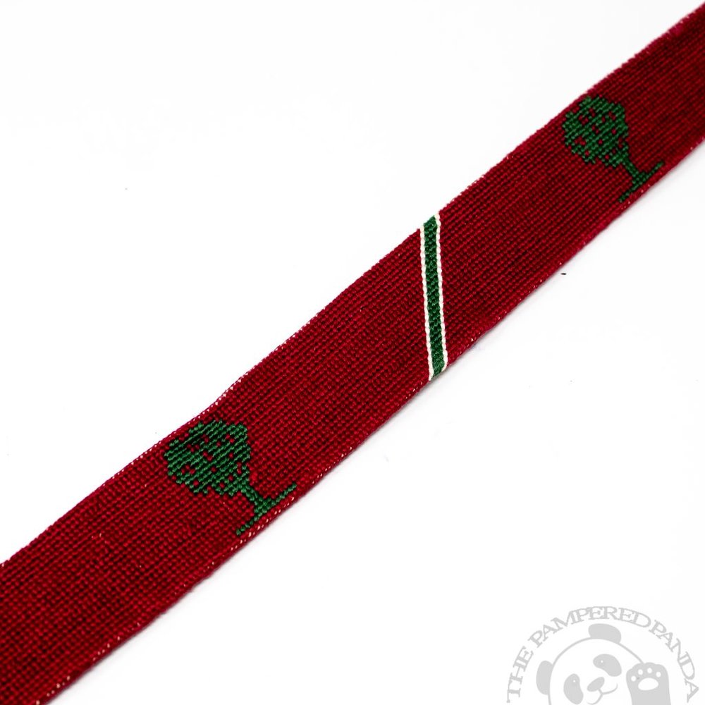 Smathers & Branson Belt Neddlepoint Golf Scene Multicolor Leather Mens Size 34 - Picture 2 of 5